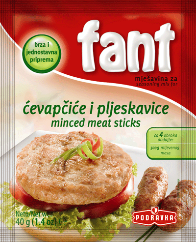 Fant for minced meat sticks and hamburgers